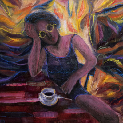 coffee in Aruba_res Coffee in Aruba, 80x80cm oil on canvas